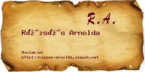 Rózsás Arnolda névjegykártya